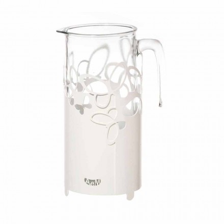 حامل زجاجات عصري من الحديد باللون الأبيض أو البيج أو العاجي، صنع في إيطاليا - لايدن Viadurini