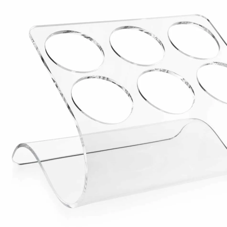 حامل زجاجات قائم بذاته لـ ٦ زجاجات من زجاج شبكي شفاف - تاناتين Viadurini