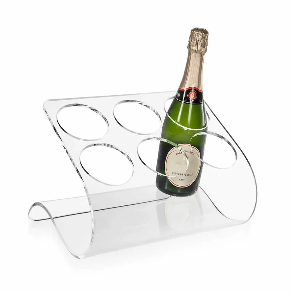 حامل زجاجات قائم بذاته لـ ٦ زجاجات من زجاج شبكي شفاف - تاناتين Viadurini
