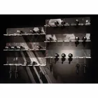 حامل زجاجات حائطي يتسع لـ ٦ زجاجات من زجاج شبكي، صنع في إيطاليا - كانبيرا Viadurini