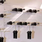 حامل زجاجات حائطي يتسع لـ ٦ زجاجات من زجاج شبكي، صنع في إيطاليا - كانبيرا Viadurini