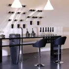 حامل زجاجات حائطي يتسع لـ ٦ زجاجات من زجاج شبكي، صنع في إيطاليا - كانبيرا Viadurini