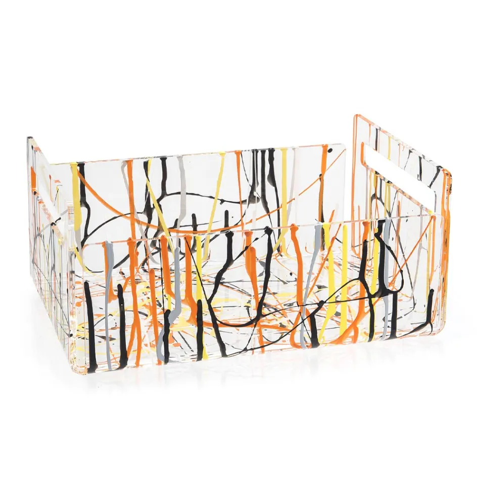 وعاء فاكهة عصري ملون من البليكسيجلاس، صنع في إيطاليا - ملتي فروتس Viadurini