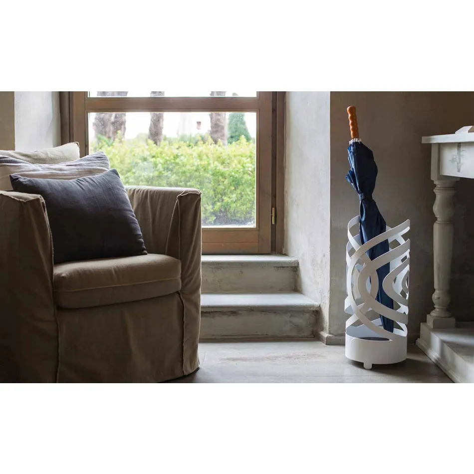 حامل مظلة بتصميم عصري من الحديد الملون، صنع في إيطاليا - أولفيو Viadurini