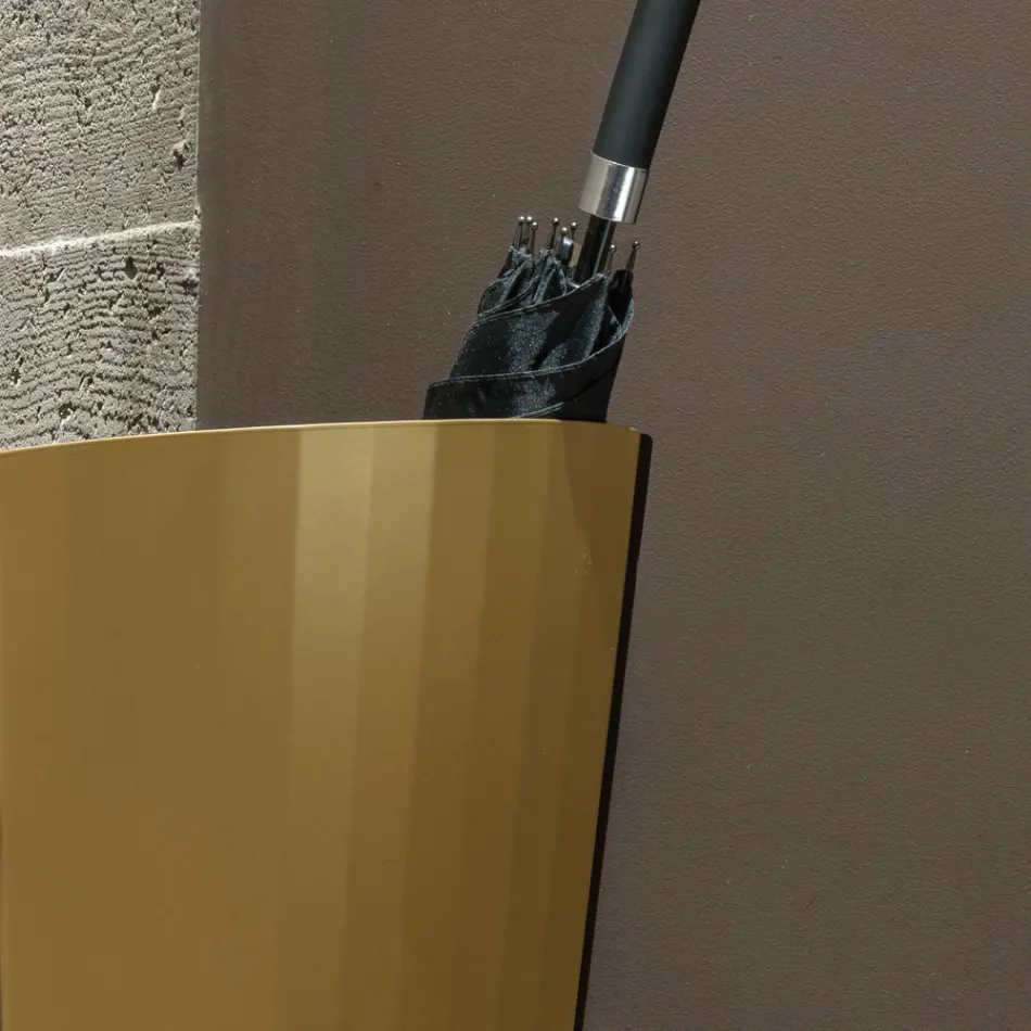 حامل مظلة من المعدن المطلي باللونين الذهبي والبرونزي، صنع في إيطاليا - أزاليا Viadurini