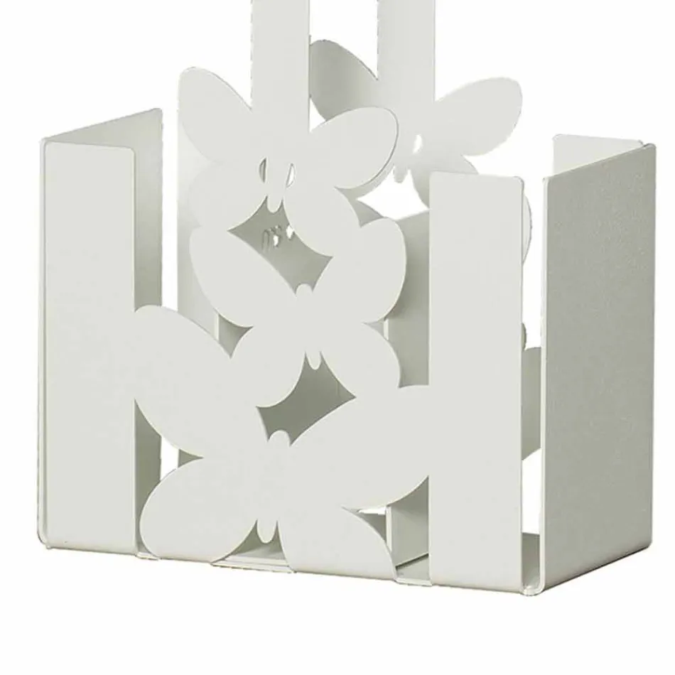 حامل أدوات مائدة عصري باللون الأبيض أو البيج أو العاجي، مصنوع من الحديد الإيطالي - لايدا Viadurini