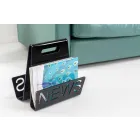 رف مجلات بتصميم من زجاج شبكي أسود أو شفاف، صنع في إيطاليا - عمر Viadurini