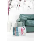 رف مجلات بتصميم من زجاج شبكي أسود أو شفاف، صنع في إيطاليا - عمر Viadurini