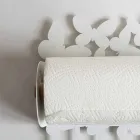 حامل لفافات الحائط من الحديد الأبيض أو البيج، صنع في إيطاليا - لايدن Viadurini