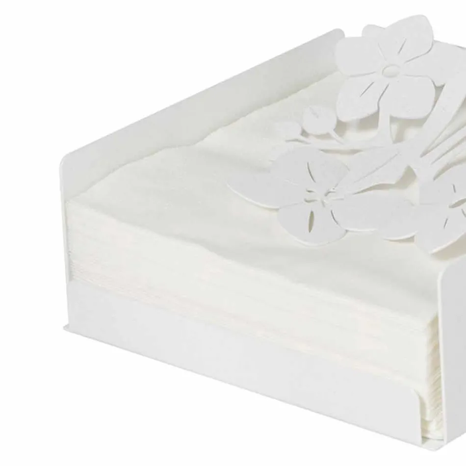 حامل مناديل عصري منخفض مزهر باللون الأزرق الحديدي أو الأبيض أو الطيني - ماركن Viadurini