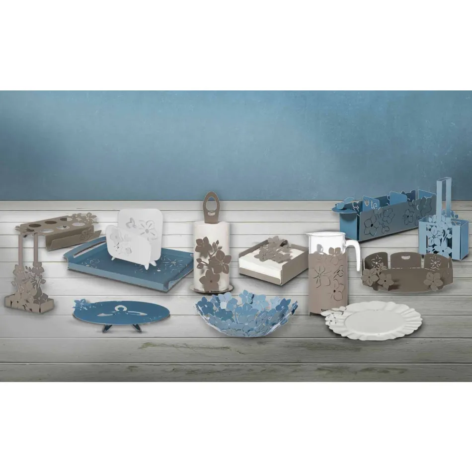 حامل مناديل عصري مزين بالزهور مصنوع من الحديد الثمين، صنع في إيطاليا - ماركن Viadurini