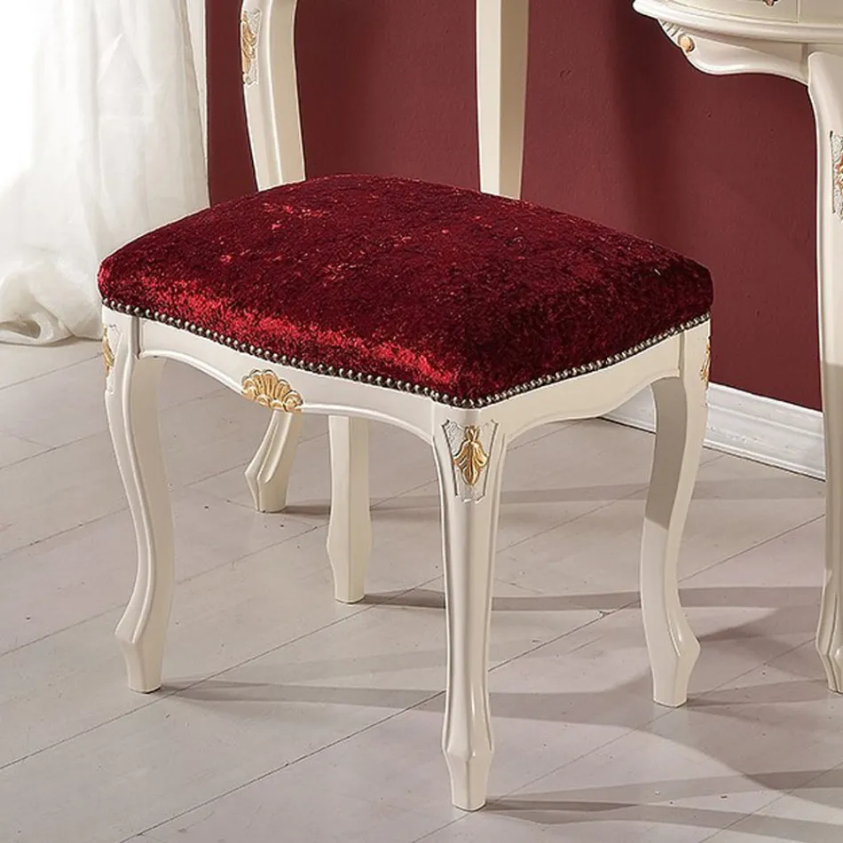 بوف كلاسيكي من خشب الجوز والقماش مصنوع في إيطاليا - فاخر Viadurini