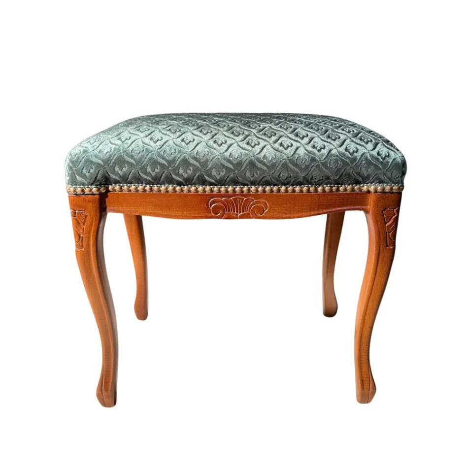 بوف كلاسيكي من خشب الجوز والقماش مصنوع في إيطاليا - فاخر Viadurini