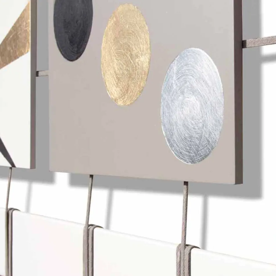 لوحة تجريدية مكونة من خمسة عشر لوحة معلقة على الحبال، بقلم كريج Viadurini