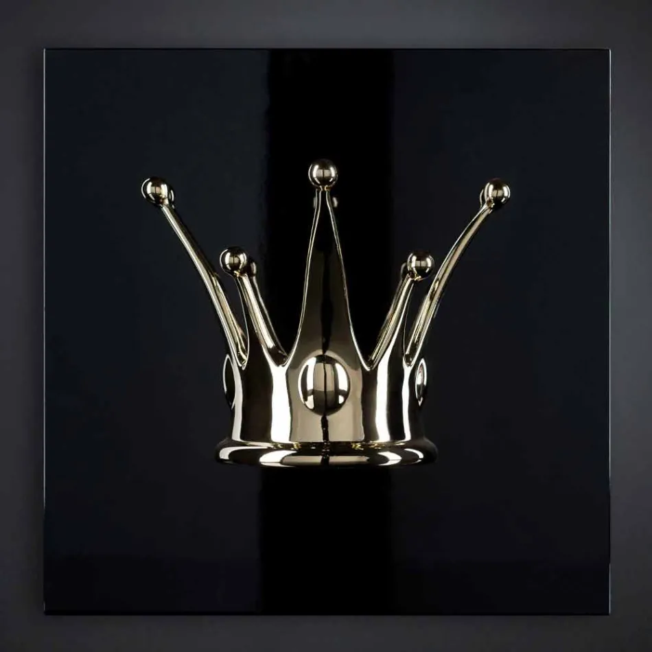 لوحة جدارية حديثة من الخشب والراتنج، صنع في إيطاليا - كورونا Viadurini