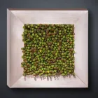 لوحة جدارية حديثة مصنوعة من المعدن والزهور الاصطناعية، صنع في إيطاليا - تريمو Viadurini