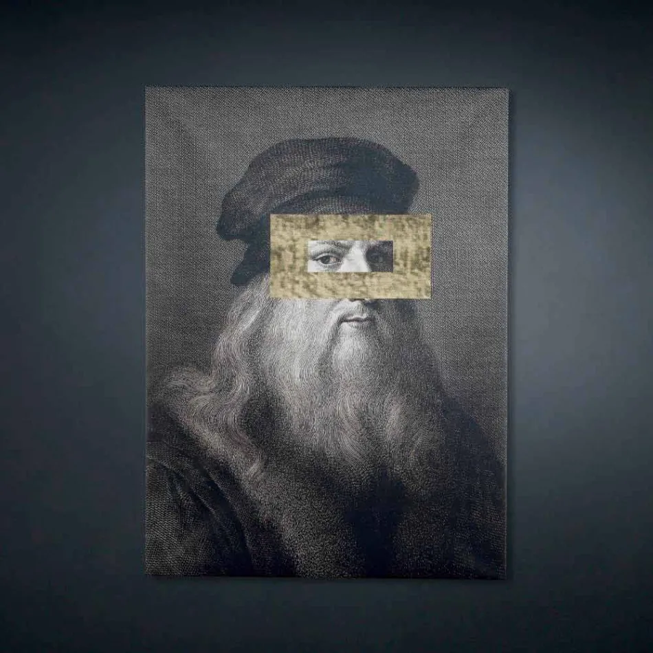 لوحة جدارية مطبوعة على قماش بتفاصيل من ورق الذهب، صنعت في إيطاليا - فينشي Viadurini