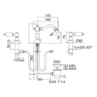 حنفية بيديه كلاسيكية بثلاث فتحات مع رافعات نحاسية، صنع في إيطاليا - نوريانا Viadurini