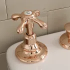 صنبور بيديه بثلاث فتحات، توصيل داخلي، من النحاس العتيق - كلاريسا Viadurini