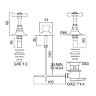 صنبور بيديه بثلاث فتحات مع مدخل داخلي مصنوع من النحاس المصنوع يدويًا - فيوريتا Viadurini