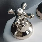 حنفية بيديه كلاسيكية بثلاث فتحات مع نفايات نحاسية، صنع في إيطاليا - إركولينا Viadurini