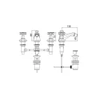 صنبور بيديه بتصميم ثلاثي الفتحات من النحاس على الطراز العتيق، صنع في إيطاليا - سيلفانا Viadurini