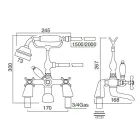 صنبور حوض استحمام نحاسي بحافة مع دش يدوي فاخر على الطراز الكلاسيكي - فيوريتا Viadurini
