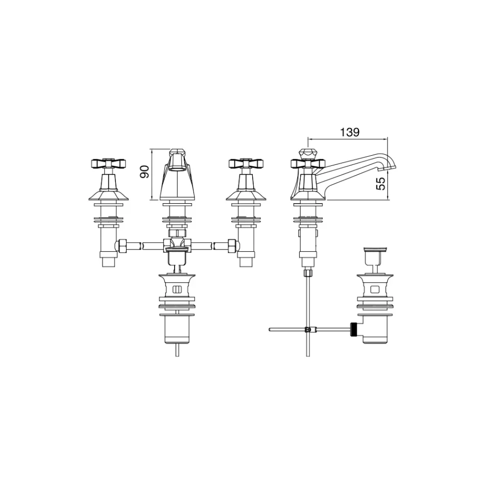 حنفية حوض مطبخ بتصميم عتيق من النحاس الإيطالي - سيلفانا Viadurini