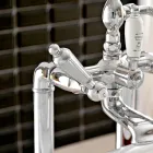 حنفية حوض استحمام أرضية مع دش نحاسي، صنع في إيطاليا - نوريانا Viadurini