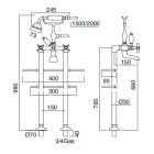 صنبور حوض استحمام كلاسيكي قائم على الأرضية من النحاس مع دش يدوي - فيوريتا Viadurini