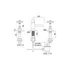 صنبور بيديه نحاسي عتيق بثلاث فتحات، صنع في إيطاليا - إليسيا Viadurini