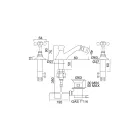 صنبور بيديه عتيق بثلاث فتحات من النحاس، صنع في إيطاليا – كاترينا Viadurini