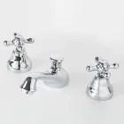 حنفية حوض حمام بثلاث فتحات من النحاس مع تصريف كلاسيكي - إركولينا Viadurini