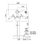 حنفية بيديه كلاسيكية بفتحة واحدة مع رافعات نحاسية مصنوعة يدويًا - نوريانا Viadurini