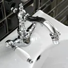 حنفية بيديه كلاسيكية بفتحة واحدة مع رافعات نحاسية مصنوعة يدويًا - نوريانا Viadurini