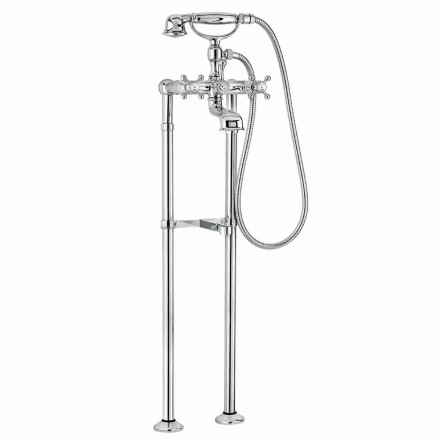 حنفية كلاسيكية لحوض الاستحمام على أعمدة نحاسية، صنع في إيطاليا - إنريكو Viadurini