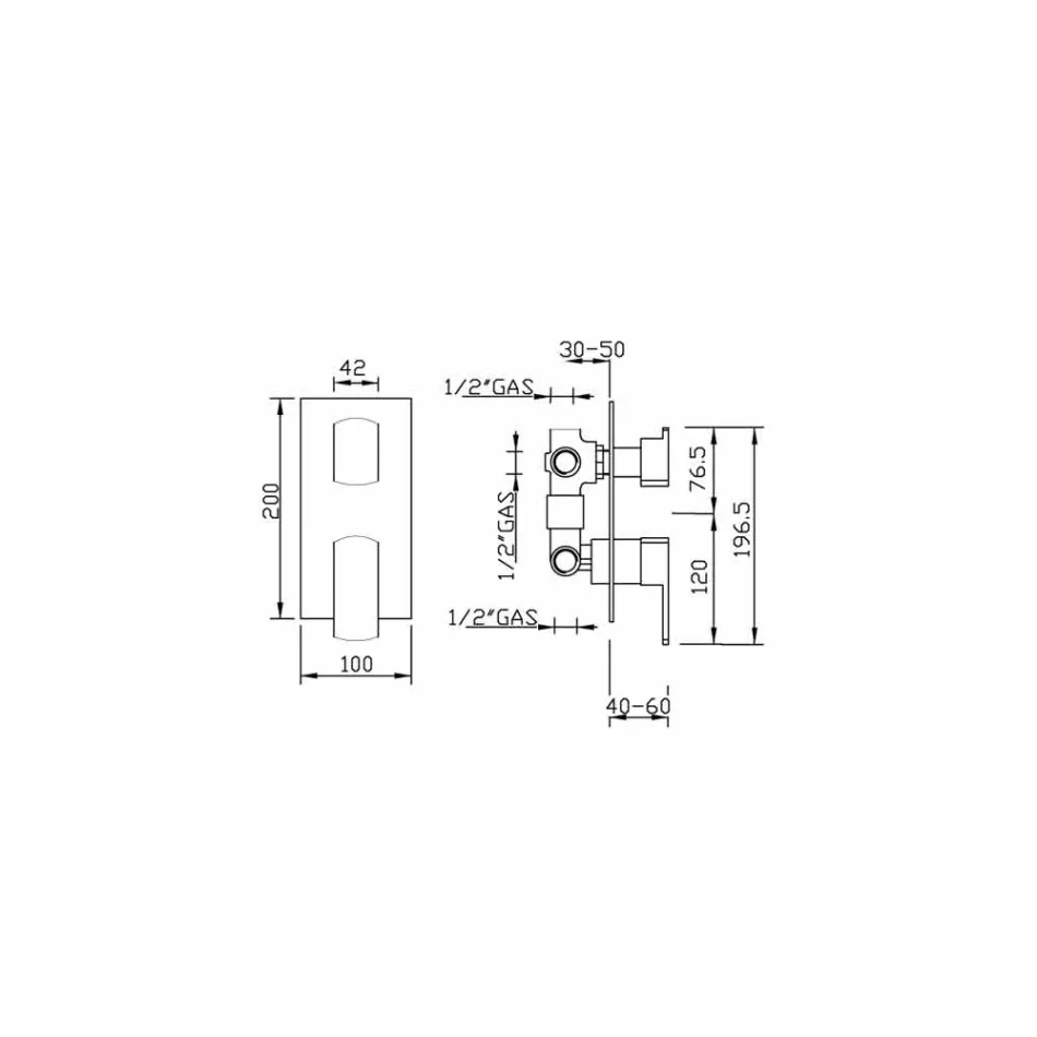 خلاط دش مع محول 4 منافذ صنع في إيطاليا - سيكا Viadurini