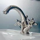 حنفية حوض حمام بفتحة واحدة من النحاس مع تصريف كلاسيكي - إركولينا Viadurini