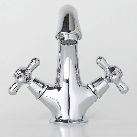 حنفية حوض حمام بفتحة واحدة من النحاس مع تصريف كلاسيكي - إركولينا Viadurini