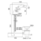 صنبور بيديه كلاسيكي بفتحة واحدة مصنوع من النحاس ومقابض فراشة - ميريانو Viadurini