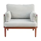 غرفة معيشة مكونة من كرسيين بذراعين وأريكة وطاولة قهوة من الألومنيوم - سيمفوني Viadurini