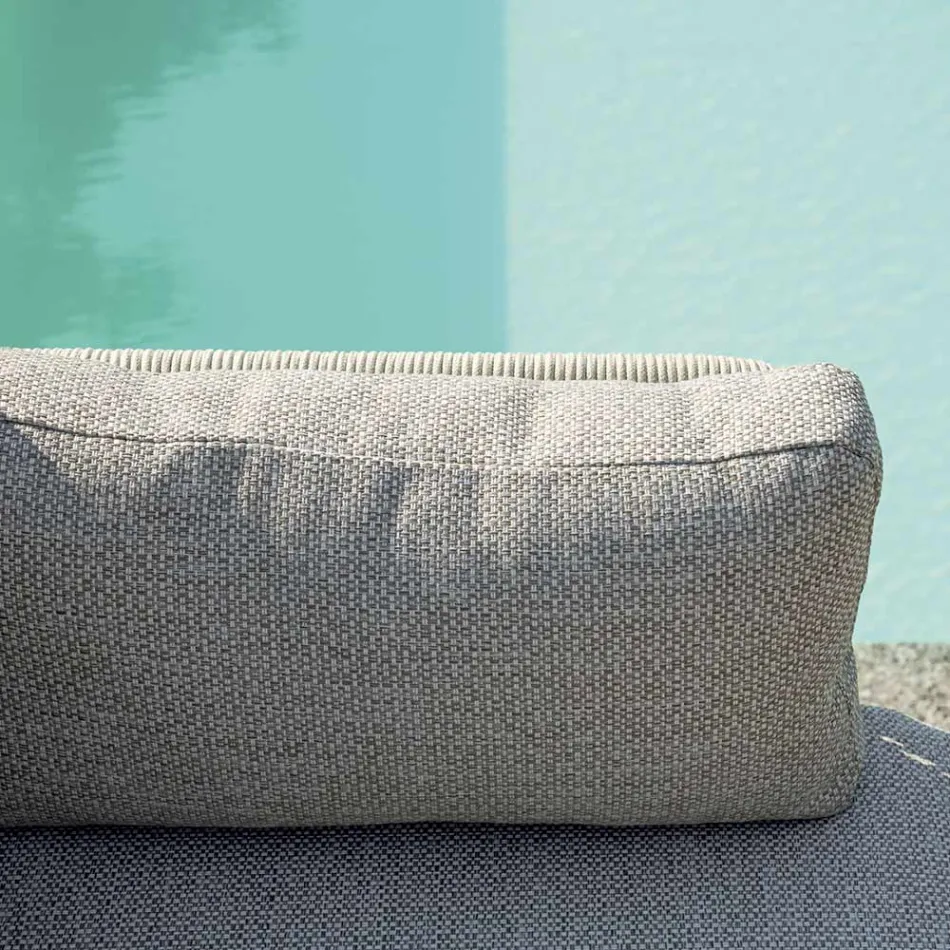 غرفة معيشة مكونة من كرسيين بذراعين وأريكة وطاولة قهوة من الألومنيوم - سيمفوني Viadurini