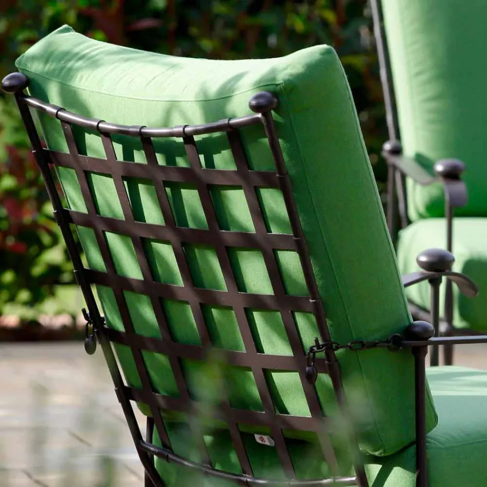 غرفة معيشة خارجية حرفية بلمسة نهائية من الجرافيت الحديدي، صنع في إيطاليا - ليتا Viadurini