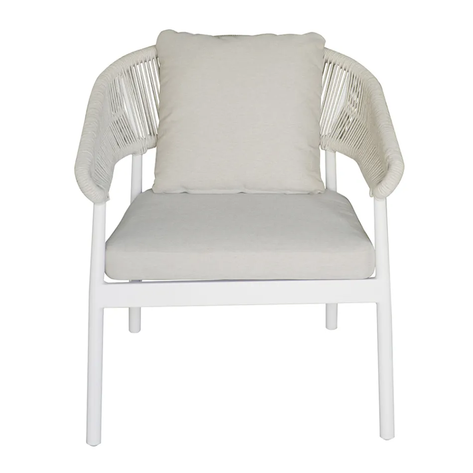 غرفة معيشة خارجية مع وسائد ومساند أذرع مستديرة - زينيث Viadurini
