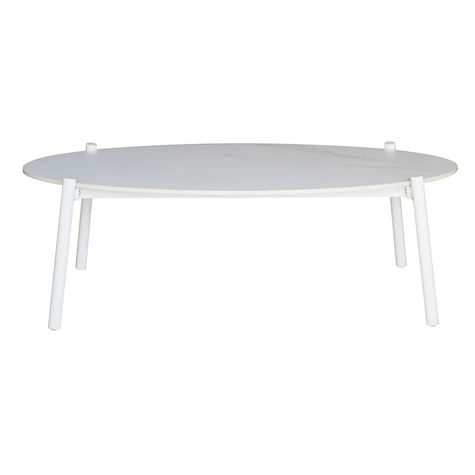 غرفة معيشة خارجية مع وسائد ومساند أذرع مستديرة - زينيث Viadurini