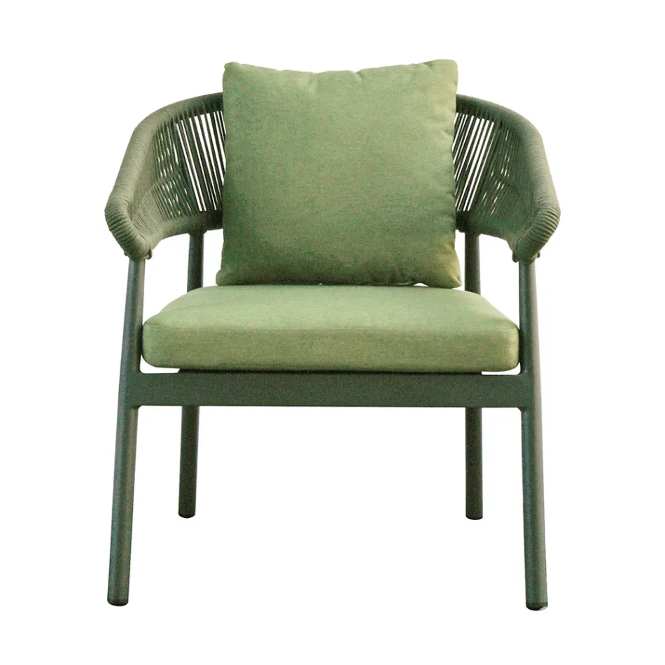 غرفة معيشة خارجية مع وسائد ومساند أذرع مستديرة - زينيث Viadurini