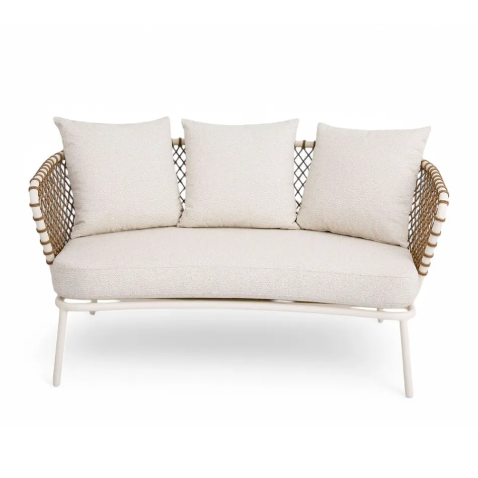 صالة خارجية بإطار من الألومنيوم ومسند ظهر من الحبال - سكاي لاين Viadurini