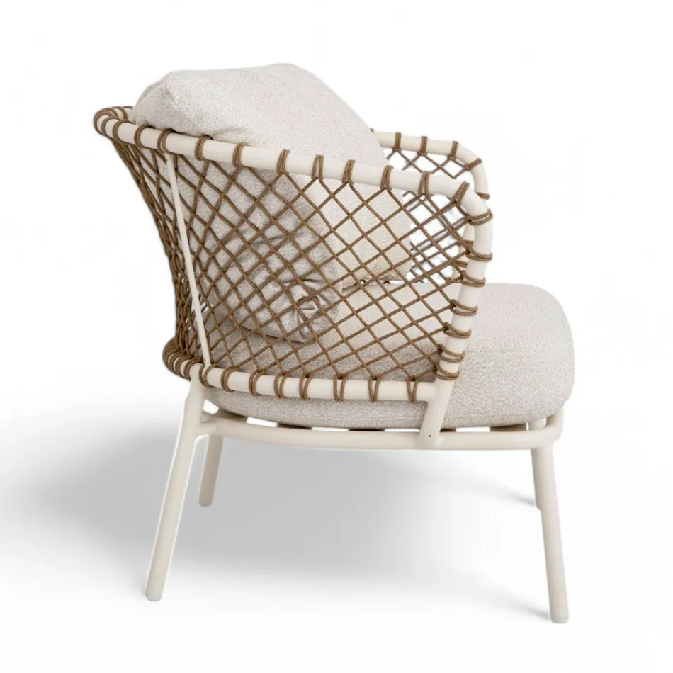 صالة خارجية بإطار من الألومنيوم ومسند ظهر من الحبال - سكاي لاين Viadurini