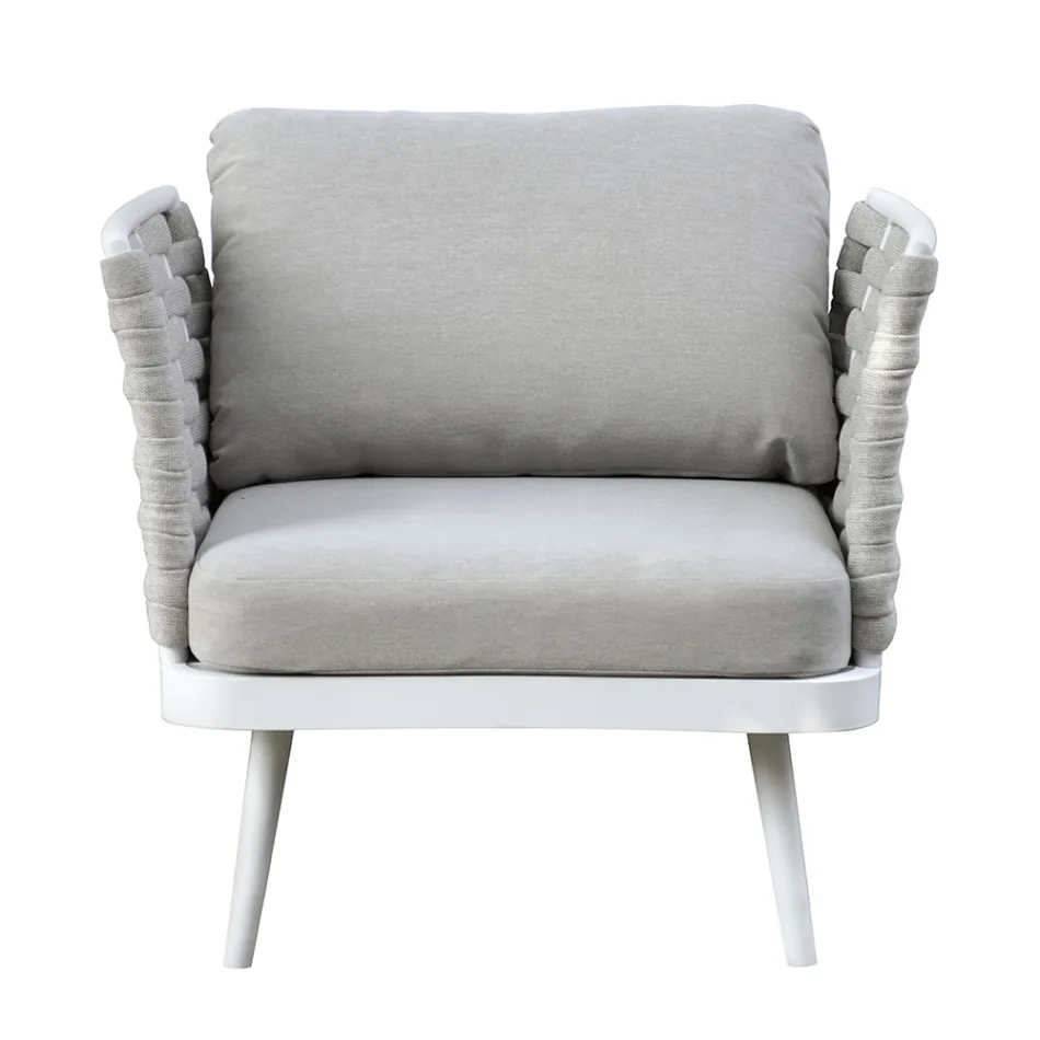 غرفة معيشة خارجية مع طاولة قهوة من الألومنيوم بألوان مختلفة - هارموني Viadurini