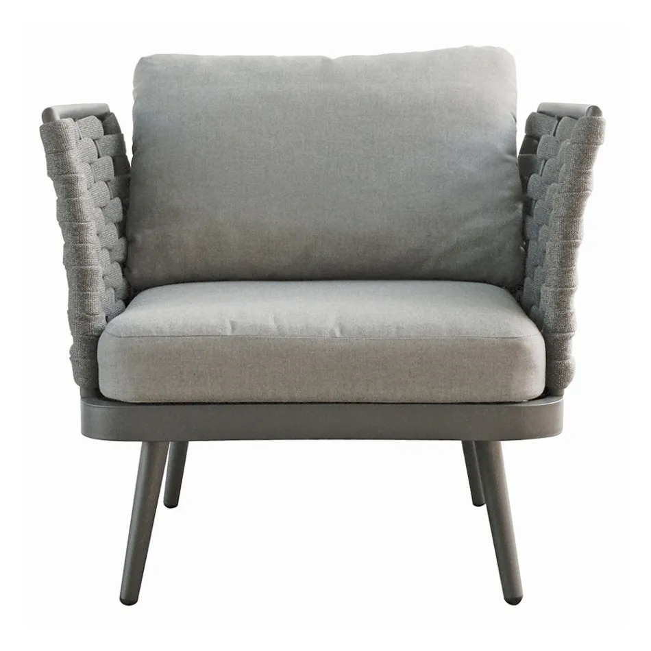 غرفة معيشة خارجية مع طاولة قهوة من الألومنيوم بألوان مختلفة - هارموني Viadurini